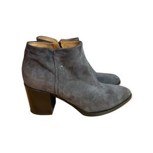 Alberto Fermani Anzio Grey Suede Block Heel Ankle Boot Size 40